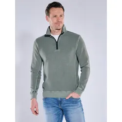 engbers Herren Sweatshirt mit Stehkragen Grün regular uni Stehkragen - S