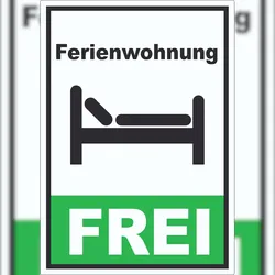 HB-Druck Ferienwohnung FREI Hochkant Aufkleber A9 (37x52mm)