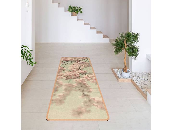 Tapis de yoga Fleurs de cerisier 183 x 61cm Beige