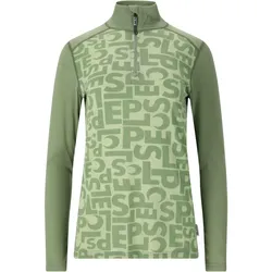 SLOPE Rei Printed 1/2-Zip Ski Langarmshirt Damen 3144 - smoke green S