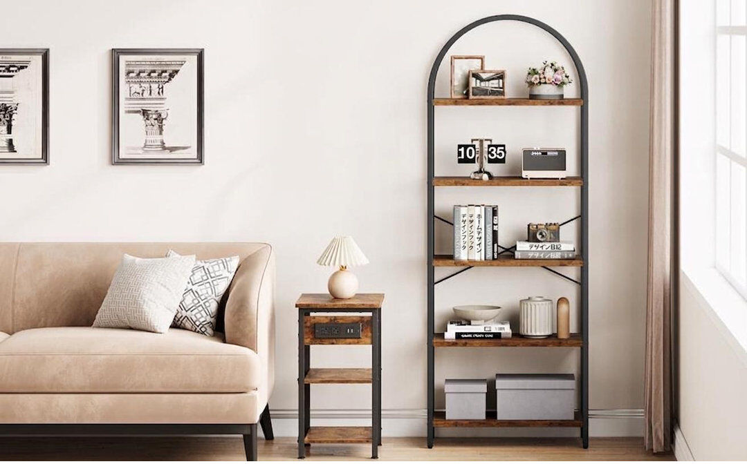 Rebrilliant 180 cm H Bookcase Gray 180 cm H x 60 cm W x 28 cm D x