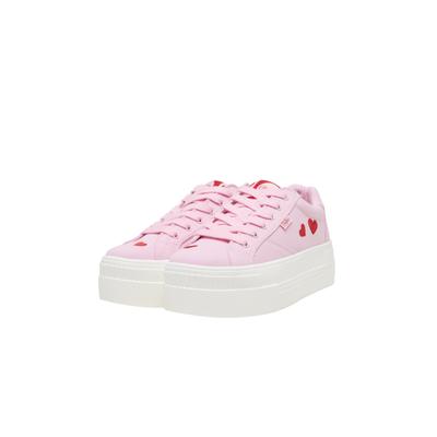 Sneaker BUFFALO "Buffalo PAIRED HEART", Damen, Gr. 37, rosa (pink), Baumwolle, Schuhe Sneaker