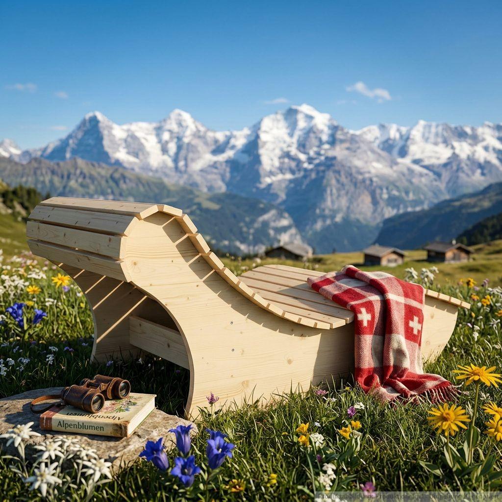 Holzliege Wellenliege Waldsofa Relaxliege "Heiner" Gartenliege 100cm Fichte