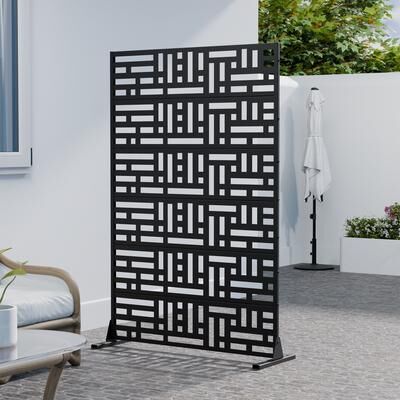 Lirago Outdoor Freestanding Metal Privacy Screen Decorative Partition Panel for Patio Garden Balcony