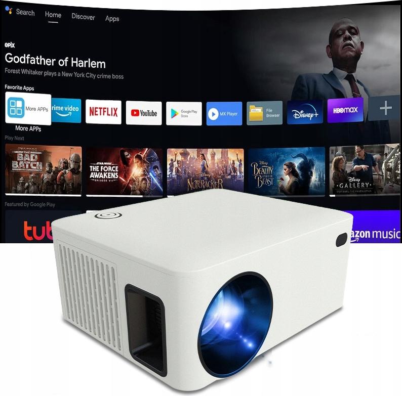 Projektor Heelly LED Android 10, 7000Lm, 720P, Smart TV, Wifi, Bluetooth