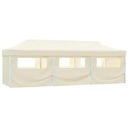 vidaXL Faltzelt Partyzelt Pop-Up mit 8 Seitenwänden 870x291x315 cm Creme