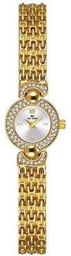 Inspired Deals Vintage Women's Bracelet Watch Rhinestone Quartz Dress Watch With Dainty Roman Dial gold White