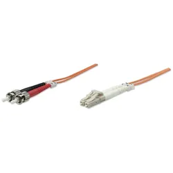Intellinet Glasfaser LWL-Anschlusskabel, Duplex, Multimode, LC/ST, 50/125 μm, OM2, 1 m, orange