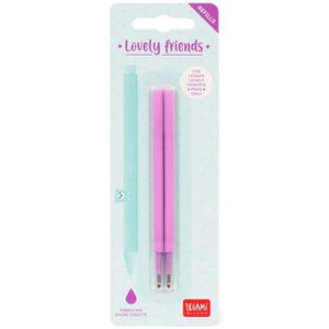 Legami Gelschreibermine Lovely Friends, REFCPP0008, Strichbreite 0,5mm, violett, 2 Stück