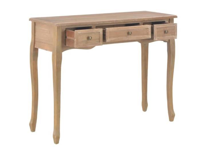 Coiffeuse - GAROSA - Table de console Marron - 3 tiroirs - MDF et bois de pin - Design contemporain