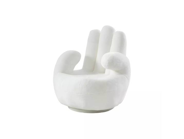 Vente-unique - Fingersessel CATCHY Drehbar Kunstpelz, One Size, Weiss