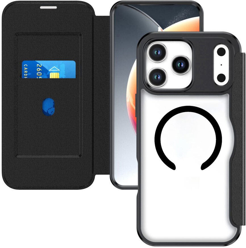 4smarts iPhone 17 Pro Max Urban Pro Cover - MagSafe Kompatibel - Gennemsigtig / Sort