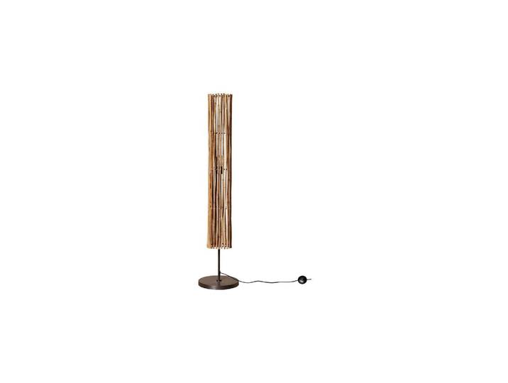 Lampadaire en rotin beige, droit, base 18x18 cm, antidérapant - C