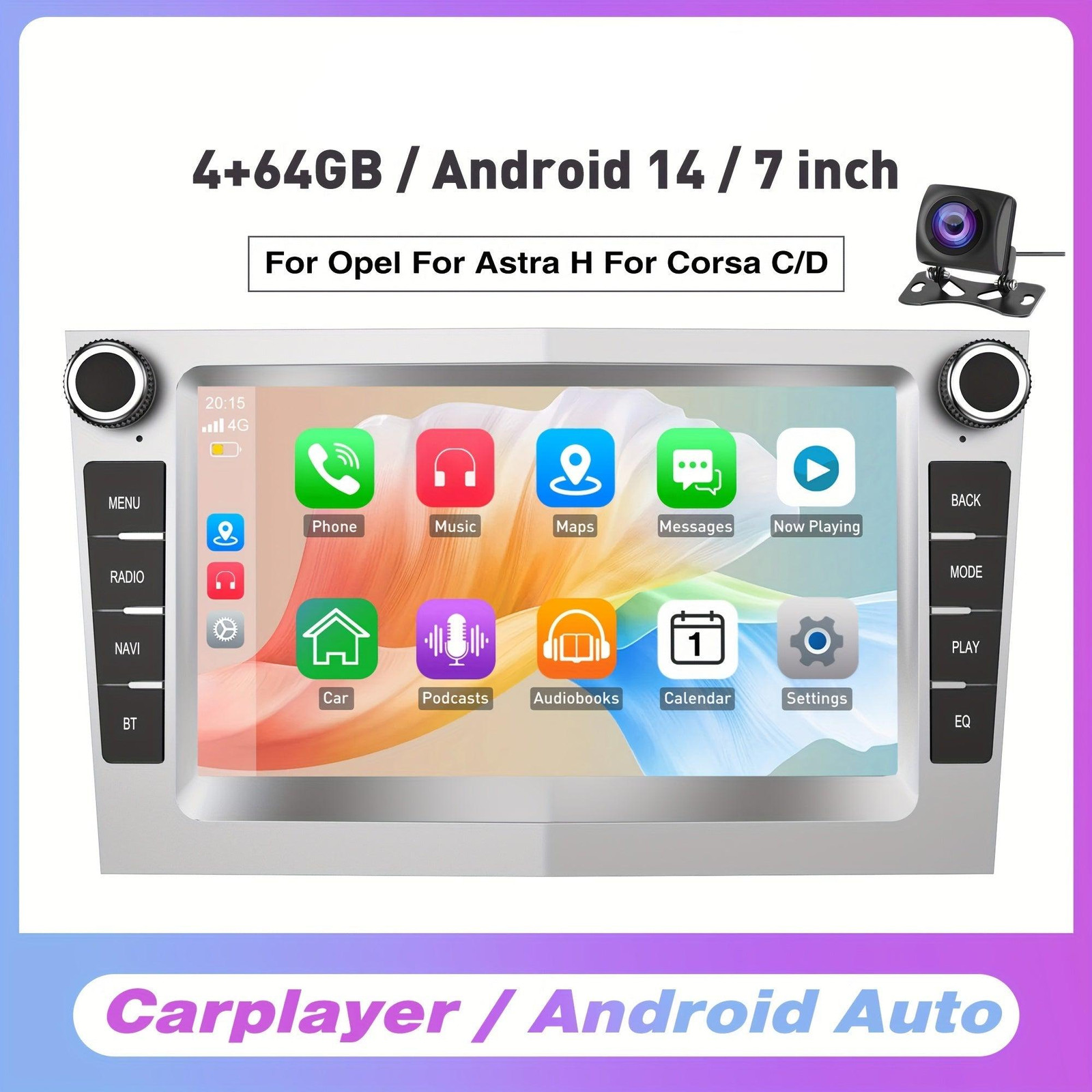 Selius Android 14 Autoradio met Android Auto en Carplay Multimedia Speler