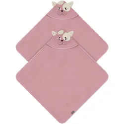 Normani, Babybadetuch, 2x Baby Wickeltücher aus Bio-Baumwolle (80 x 80 cm)