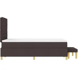 vidaXL Boxspringbett mit Kopfteil Dunkelbraun 190 x 120 cm Stoff