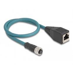 Delock 60068 RJ45 / M12 Netzwerk Adapter CAT 6a S/FTP 0.50 m Türkis Geschirmt 1 St.