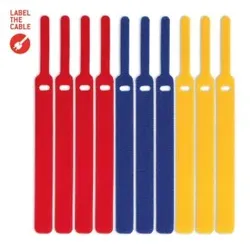 EFB LTC-1130 LTC BASIC STRAPS, Klettkabelbinder 10 Stück Set gelb/blau/rot LTC1130