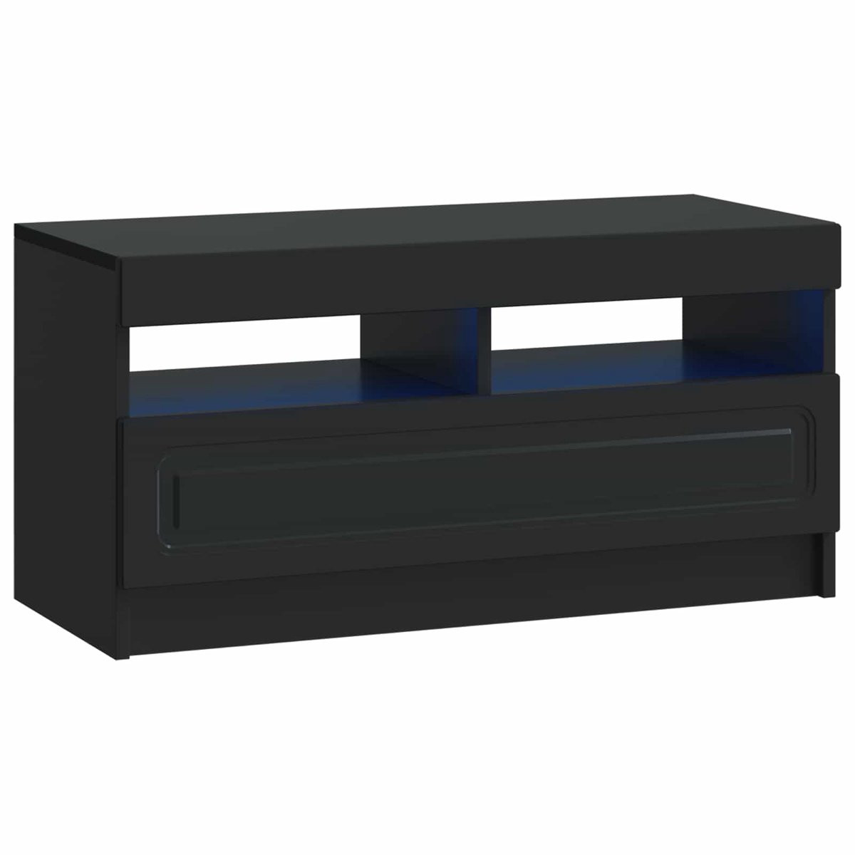 vidaXL Modern LED tv-meubel met geïntegreerde verlichting - Zwart - Bewerkt hout