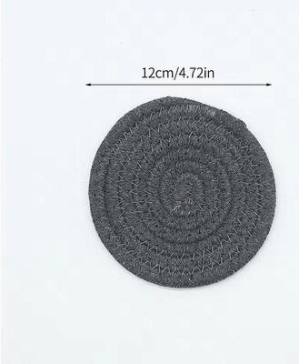 Inspired Living SilkWeave Round Cotton Cup Mat 12 Cm Stylish Tabletop Coaster & Heat Protection Pot Holder n