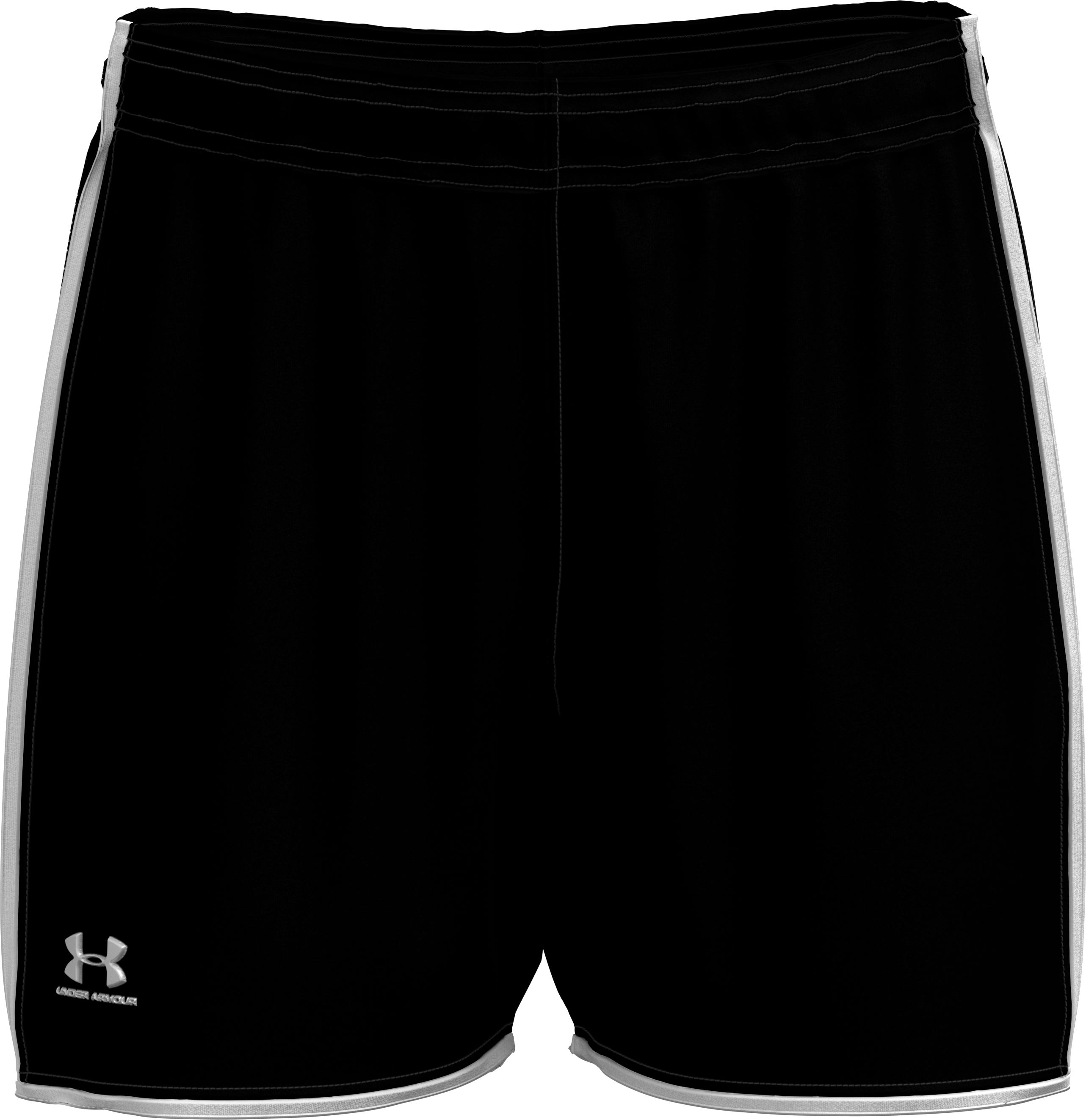 Trainingsshorts UNDER ARMOUR "UA W CHALLENGER TRAIN SHORT", Damen, Gr. XL, N-Gr, schwarz-weiss (schwarz,, weiß), Obermaterial: 100% Polyester, Hosen Trainingsshorts, leichtes Material, aus Polyester schwarz,, weiß XL, N-Gr