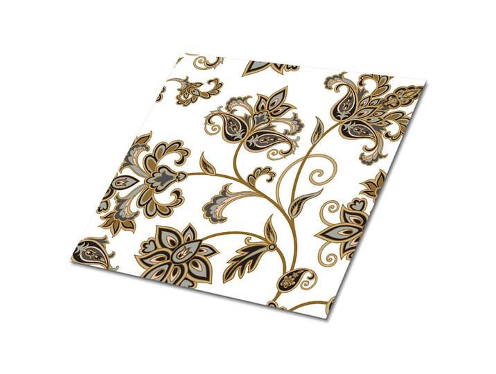 Tulup Selbstklebende Wandfliesen 9 Stück 30x30 cm - Blumenschmuck, Weiß, Quadratisch, 30x1.6x30 cm, Tapeten & Wandverkleidungen, Wandtattoos & Sticker