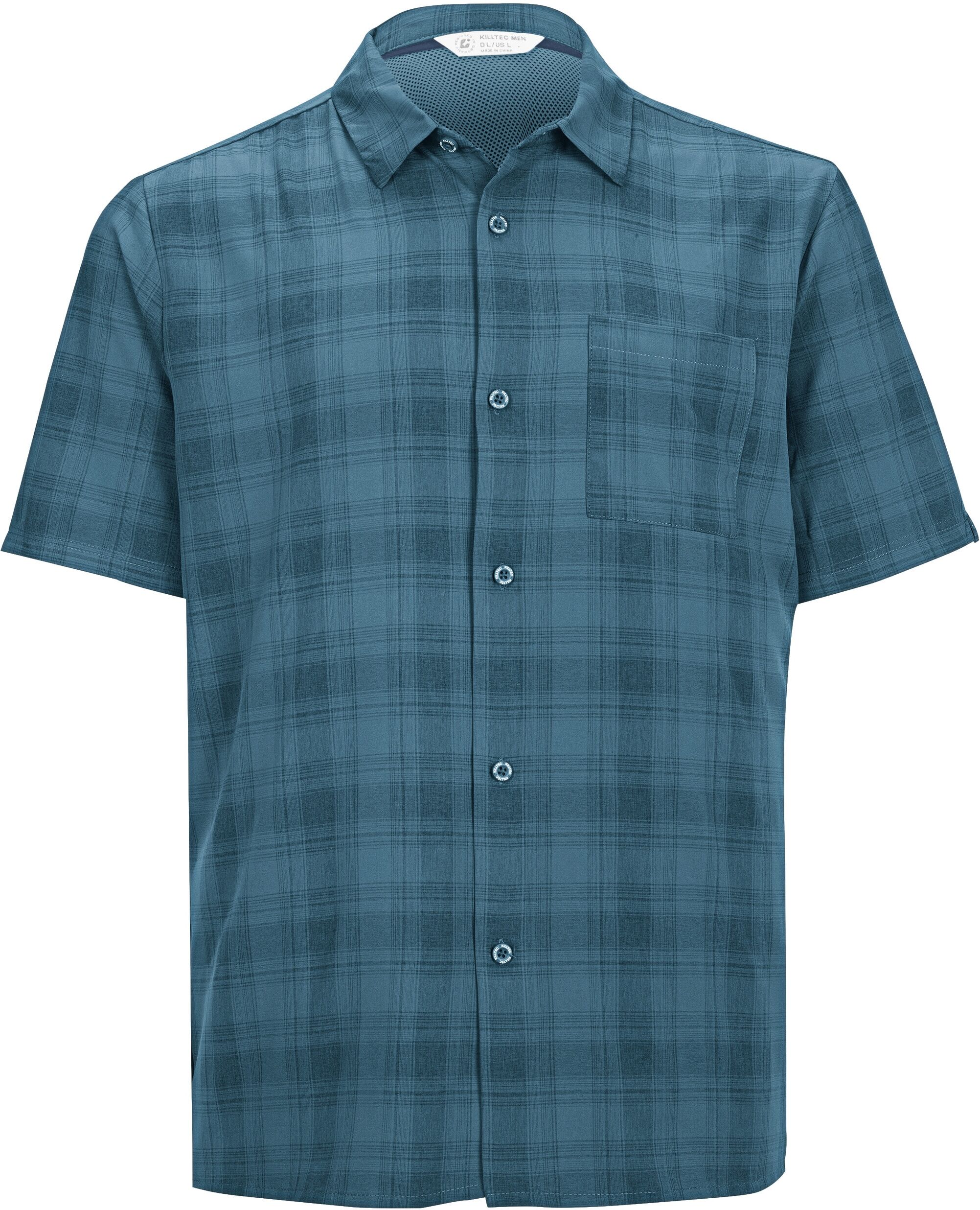 Funktionshemd KILLTEC "KOS 98 MN WVN SHRT", Herren, Gr. M, Normalgrössen, blau, Obermaterial: 100% Polyester, Hemden Funktionshemd, Kurzarm-Funktionshemd, schnelltrocknend, feuchtigkeitsableitend blau M, Normalgrössen