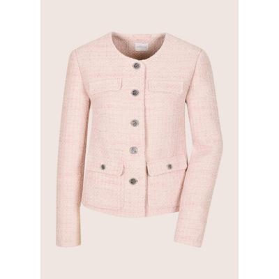 Jackenblazer MADELEINE "Blazer Bouclé-Blazer mit Glanzakzenten", Damen, Gr. 40, rosa (perlrosa), Obermaterial: 100% Polyester PES., Modern, gerade, Blazer, Bouclé