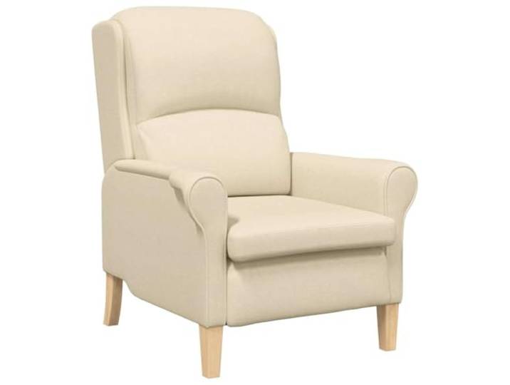 Creme Stoffsessel für Wohnzimmer, Moderner Polstersessel mit Holzwerkstoff, Schaumstoff und Faser, Pflegeleicht, Saugen und Reinigung von Flecken, einfaches Design