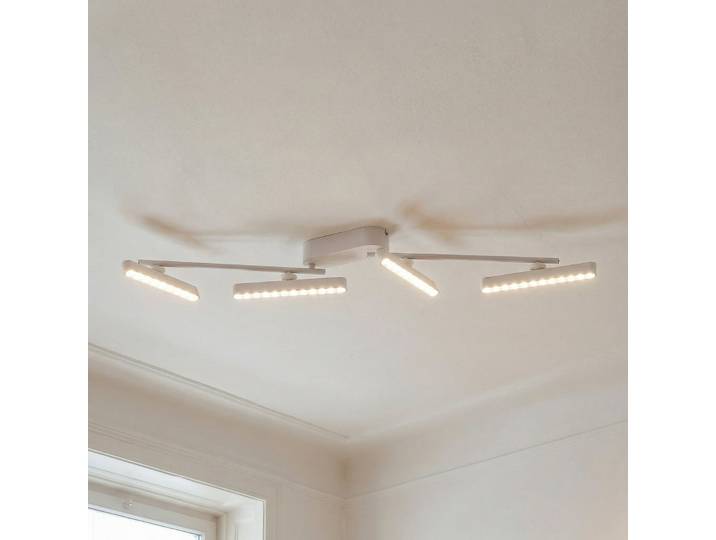 Eldrin LED-Strahler vierflammig Lichtpunkte 111 cm weiß - Lindby - Wohnzimmer - Modern - Metall - Mehrflammig