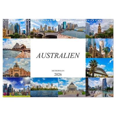 Australien Metropolen (Wandkalender 2026 DIN A3 quer), CALVENDO Monatskalender