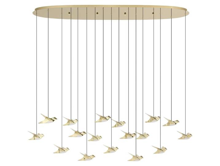 Suspension 17 lumières\, modèle Paratebueno\, en laiton