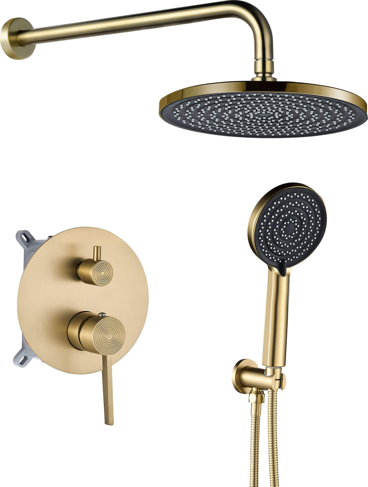 Rea Inbouw Regendoucheset Foster Brush Gold met Box