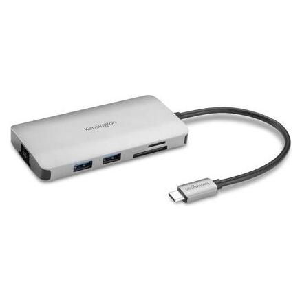 Kensington UH1400P Mobile Hub/Docking Station, 8-in-1 USB-C, Gray (USB-C, 8 Ports) (58792906)