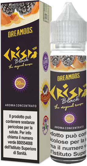 Galactika Crispi Black Dreamods Liquido Shot 20ml Waffle Gelato Vaniglia Mora