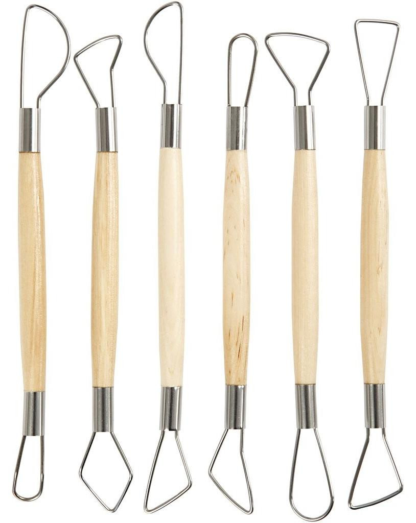 6 Delige Lint Gereedschapset met Houten Handvatten