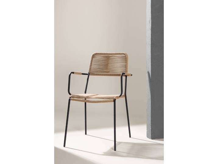 Nohr Tuinstoel Karlene Met armleuning, Polyester touw - Latte