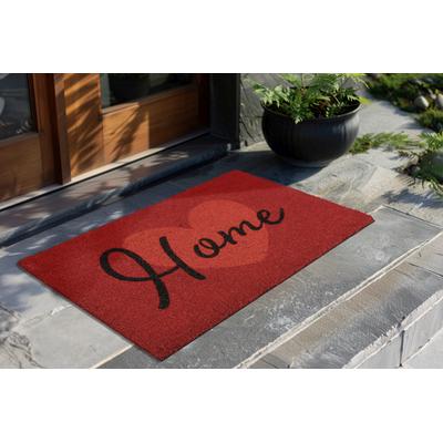 Fußmatte KAYOOM "Family 125", rot, B:40cm H:18mm L:60cm, Kokos, Teppiche, Fußmatte, Türmatte, Eingang, Kokos