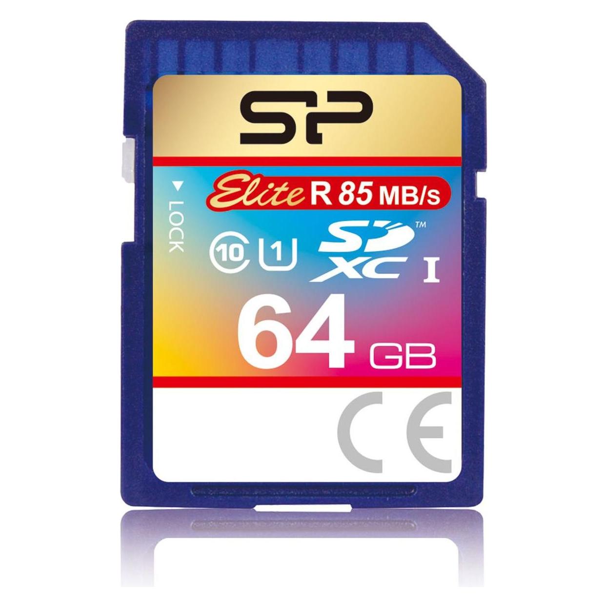 Silicon Power Elite UHS-I 64GB SDXC 85/10 MBs SP064GBSDHAU1V10 (64 GB, SDXC, U1, UHS-I) (SP064GBSDXAU1V10)
