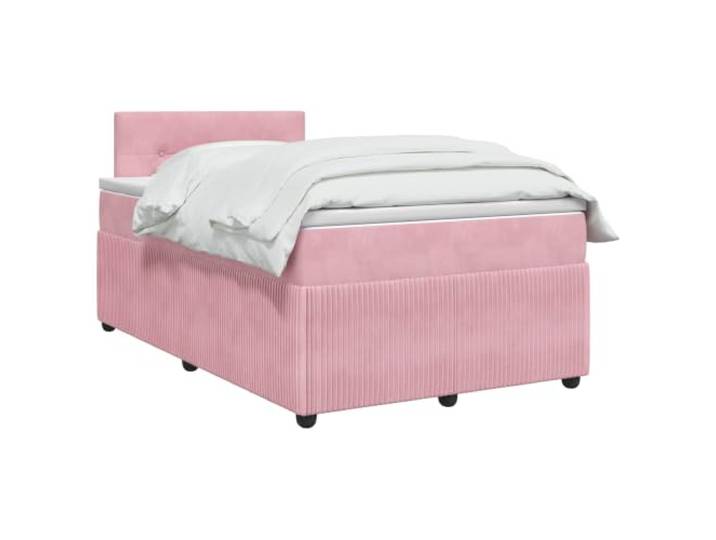 vidaXL Boxspringbett mit Matratze mit Kopfteil Rosa 120 x 190 cm Samt Passe die Beleuchtung an