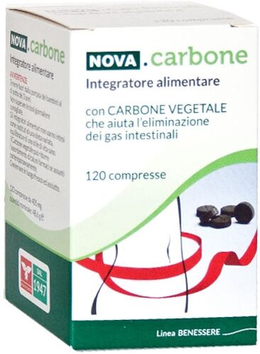NOVA ARGENTIA Srl IND. FARM Carbone Vegetale 120 Compresse - Integratore per Gas Intestinali e Transito Regolare