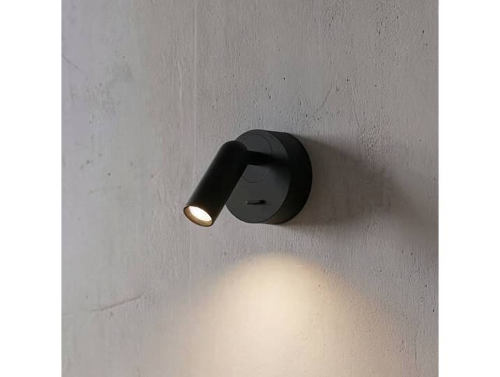 IDEAL LUX Ideal Lux LED-Wandstrahler Bean, Ø 7 cm, schwarz Metall/Glas Bean, schwarz, für Wohn- / Esszimmer, Metall, Modern