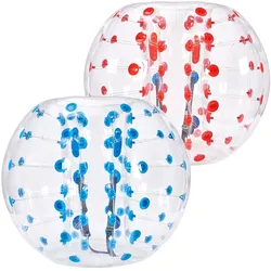 VEVOR Aufblasbarer Bump Ball Bumper Stoßball 2 STK. 1,5 m x 1,2 m, Menschlicher Kollisionsball, PVC-Körperblasen-Bounce-Ball für Outdoor-Aktivitäten, Rote + Blaue Punkte