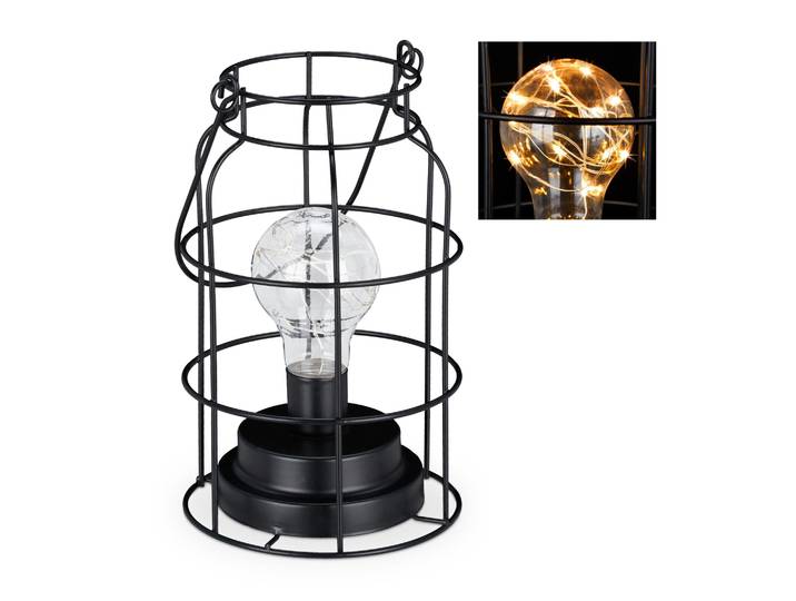 Tischlampe LED industrial Schwarz-Transparent