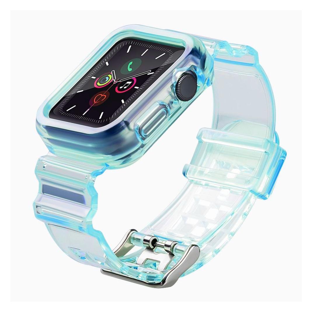 Hurtel Strap Light Set Ersatzband Gehäuse für Uhr 6 44mm / Uhr 5 44mm / Uhr 4 44mm / Uhr SE 44mm blau (TPU) (1404978613)