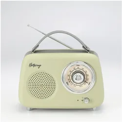 Halterrego Enceinte/Radio rétro, RMS 5W, Bluetooth, Radio FM, lecteur USB, Aux (FM, Bluetooth), Radio