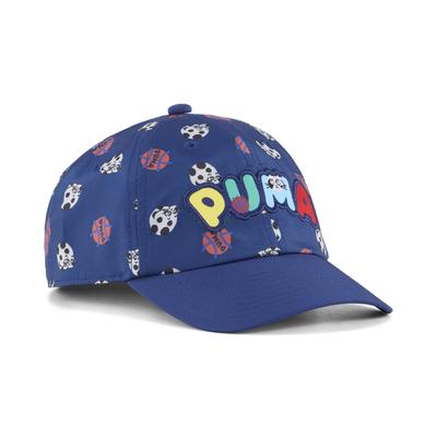 Flex Cap PUMA "Essentials Dad Cap Kinder", Jungen, Gr. Jugendlicher, blau jewel aop, Futter: 100% Polyester, Caps