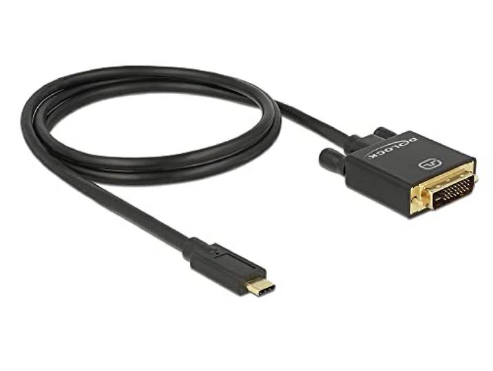 Delock DP-kabel USB type C mannelijk naar DVI 24 + 1 man (ouderwets) 4 K 30Hz/1 m zwart