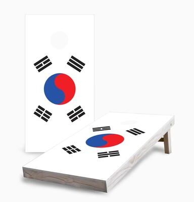 Skip's Garage South Korean Flag Corn Hole Board Set