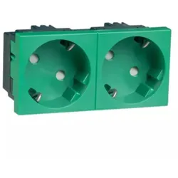 Peha SCHUKO-EB-Steckd.2-fach gn D 6212.42 EMS SI WI